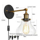 GobekUsa Gold LED Wall Sconce Retro Bedroom Lamp | Loft Iron Decor Aisle Restaurant Home