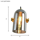 GobekUsa Cloche Sconce Light with Amber/Blue/Smoke Gray Glass in Retro Brass Finish - Bedroom Wall Mount