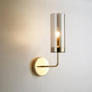 GobekUsa Retro Brass Sconce Wall Mount Lamp with Cylindrical Glass Shade – 1/2 Light Fixture for Living Room
