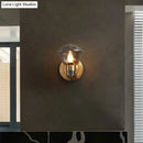 GobekUsa Retro-Style Smoke Gray/Amber Glass Bell Wall Sconce - Brass Wall Mount Light Fixture (1 bulb)"