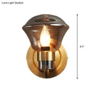 GobekUsa Retro-Style Smoke Gray/Amber Glass Bell Wall Sconce - Brass Wall Mount Light Fixture (1 bulb)"