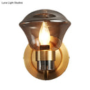 GobekUsa Retro-Style Smoke Gray/Amber Glass Bell Wall Sconce - Brass Wall Mount Light Fixture (1 bulb)"