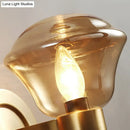 GobekUsa Retro-Style Smoke Gray/Amber Glass Bell Wall Sconce - Brass Wall Mount Light Fixture (1 bulb)"