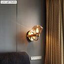 GobekUsa Retro-Style Smoke Gray/Amber Glass Bell Wall Sconce - Brass Wall Mount Light Fixture (1 bulb)"