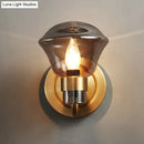 GobekUsa Retro-Style Smoke Gray/Amber Glass Bell Wall Sconce - Brass Wall Mount Light Fixture (1 bulb)"