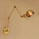 GobekUsa Golden Loft Swing Arm LED Wall Sconce Retro Style Lamp - Adjustable Long Arm Light Fixtures