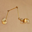 GobekUsa Golden Loft Swing Arm LED Wall Sconce Retro Style Lamp - Adjustable Long Arm Light Fixtures