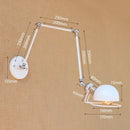 GobekUsa Golden Loft Swing Arm LED Wall Sconce Retro Style Lamp - Adjustable Long Arm Light Fixtures
