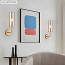 GobekUsa Retro Brass Sconce Wall Mount Lamp with Cylindrical Glass Shade – 1/2 Light Fixture for Living Room