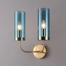 GobekUsa Retro Brass Sconce Wall Mount Lamp with Cylindrical Glass Shade – 1/2 Light Fixture for Living Room