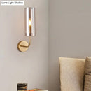 GobekUsa Retro Brass Sconce Wall Mount Lamp with Cylindrical Glass Shade – 1/2 Light Fixture for Living Room