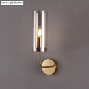 GobekUsa Retro Brass Sconce Wall Mount Lamp with Cylindrical Glass Shade – 1/2 Light Fixture for Living Room