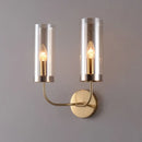 GobekUsa Retro Brass Sconce Wall Mount Lamp with Cylindrical Glass Shade – 1/2 Light Fixture for Living Room