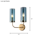GobekUsa Retro Brass Sconce Wall Mount Lamp with Cylindrical Glass Shade – 1/2 Light Fixture for Living Room