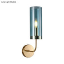 GobekUsa Retro Brass Sconce Wall Mount Lamp with Cylindrical Glass Shade – 1/2 Light Fixture for Living Room