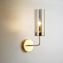 GobekUsa Retro Brass Sconce Wall Mount Lamp with Cylindrical Glass Shade – 1/2 Light Fixture for Living Room