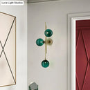 GobekUsa Modo Glass Sconce Lighting: Retro 3-Light Brass Wall Mount for Dining Room