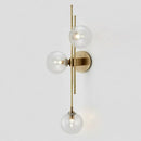 GobekUsa Modo Glass Sconce Lighting: Retro 3-Light Brass Wall Mount for Dining Room