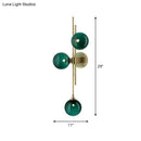 GobekUsa Modo Glass Sconce Lighting: Retro 3-Light Brass Wall Mount for Dining Room