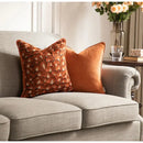 GobekUsa Embroidered Geometry Pillow Case | Brick Red Retro Design | Sofa Cushion Cover