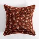 GobekUsa Embroidered Geometry Pillow Case | Brick Red Retro Design | Sofa Cushion Cover