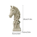 GobekUsa Horse Head Statue Resin Sandstone Retro Animal Collection Home Decor Figurine
