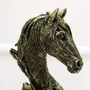 GobekUsa Horse Head Statue Resin Sandstone Retro Animal Collection Home Decor Figurine