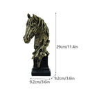 GobekUsa Horse Head Statue Resin Sandstone Retro Animal Collection Home Decor Figurine