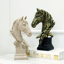 GobekUsa Horse Head Statue Resin Sandstone Retro Animal Collection Home Decor Figurine