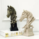 GobekUsa Horse Head Statue Resin Sandstone Retro Animal Collection Home Decor Figurine