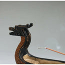 GobekUsa Dragon Boat Incense Holder: Retro Chic Hand Carved Censer for Trendsetting Home Decor