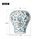 GobekUsa Blue and White Porcelain Ceramic Vase Chinese Retro Style Home Decoration Flowerpot