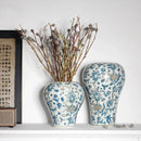 GobekUsa Blue and White Porcelain Ceramic Vase Chinese Retro Style Home Decoration Flowerpot
