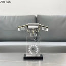 GobekUsa Crystal Telephone Sculpture Desk Decoration Retro Fixed Phone Room Decor Craft