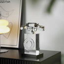 GobekUsa Crystal Telephone Sculpture Desk Decoration Retro Fixed Phone Room Decor Craft