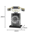 GobekUsa Crystal Telephone Sculpture Desk Decoration Retro Fixed Phone Room Decor Craft