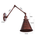 GobekUsa Iron Loft Retro Wall Lamp Sconce Indoor LED Industrial Black Brass