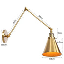 GobekUsa Iron Loft Retro Wall Lamp Sconce Indoor LED Industrial Black Brass