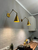 GobekUsa Iron Loft Retro Wall Lamp Sconce Indoor LED Industrial Black Brass