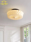GobekUsa Cream Glass LED Ceiling Light Retro Medieval Style Home Decor