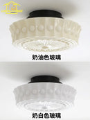 GobekUsa Cream Glass LED Ceiling Light Retro Medieval Style Home Decor