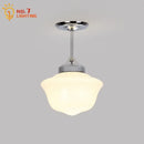 GobekUsa Cream Glass Pendant Lights LED E27 Retro Hanging Lamp for Bedroom, Kitchen, Restaurant