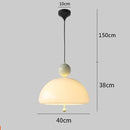 GobekUsa Cream Glass Retro Pendant Light for Living Room, Bedroom, and Tea Room