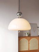 GobekUsa Cream Glass Retro Pendant Light for Living Room, Bedroom, and Tea Room