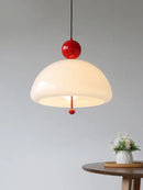 GobekUsa Cream Glass Retro Pendant Light for Living Room, Bedroom, and Tea Room