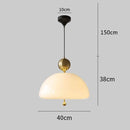 GobekUsa Cream Glass Retro Pendant Light for Living Room, Bedroom, and Tea Room