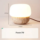 GobekUsa Cream Mushroom Table Lamp - Soft Warm Light for Bedroom - Retro Stone Design