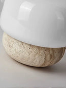 GobekUsa Cream Mushroom Table Lamp - Soft Warm Light for Bedroom - Retro Stone Design