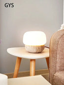 GobekUsa Cream Mushroom Table Lamp - Soft Warm Light for Bedroom - Retro Stone Design