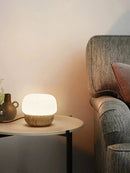 GobekUsa Cream Mushroom Table Lamp - Soft Warm Light for Bedroom - Retro Stone Design